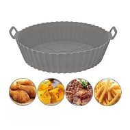 Forma Silicone 20x6cm Redonda Protetor Air Fryer Cinza